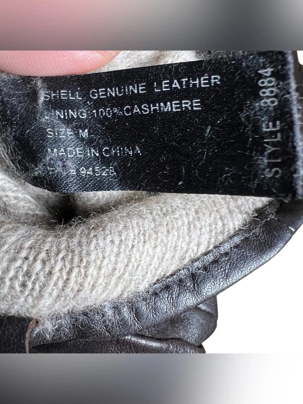 Leather Gloves Cashmere Lined Women’s Dark Brown Size Medium Short Length Soft